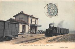 89-CHEROY- LA GARE- ARRIVEE D'UN TRAIN - Cheroy