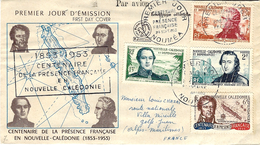 1953- Enveloppe 1 Er Jour D'émission " Centenaire Présence Française "  Pour La France N° 280 à 283 - Brieven En Documenten