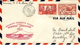 13 NOV 1941- 1er Courrier Aérien Nouvelle Calédonie - Fidji  Affr. à 5,50 F - Cartas & Documentos