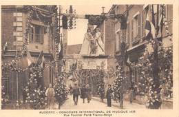 89-AUXERRE- CONCOURS INTERNATIONAL DE MUSIQUE 1934 - RUE FOURRIER , POTE FRANCO-BELGE - Auxerre