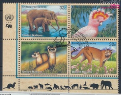 UNO - New York 732-735 Viererblock (kompl.Ausg.) Gestempelt 1997 Gefährdete Tiere (9297233 - Used Stamps