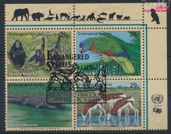 UNO - New York 663-666 Viererblock (kompl.Ausg.) Gestempelt 1994 Gefährdete Tiere (9297263 - Used Stamps