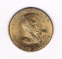 &- PENNING  ANDREW  JACKSON  7 TH  PRESIDENT  U.S.A. - Souvenirmunten (elongated Coins)