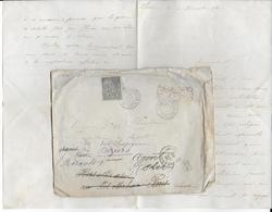 1891 - MARITIME - CALEDONIE - ALPHEE / LETTRE CORR. D'ARMEES "NOUMEA" + PAQ FR T. N°3 RARES ! => 3 REEXPEDITIONS ! - Alphée Dubois