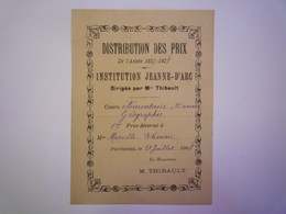 GP 2019 - 664  PARTHENAY  1908  :  Distribution Des PRIX  Institution  Jeanne D'ARC Dirigée Par Mlle  THIBAULT   XXXX - Unclassified