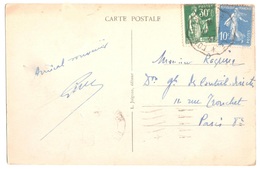 30c Paix Vert 10c Bleu Semeuse Yv 280 279 Ob Courrier Convoyeur Ligne LONGUYON Ob 1937 - Brieven En Documenten