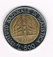 &-   ITALIE  500 LIRE  ISTITUTO NAZIONALE DI STATISTICA  1996 - 500 Lire