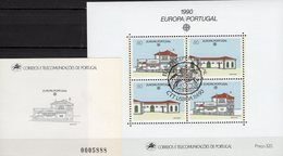 EUROPA Postamt 1990 Portugal Block 71+SD-Bl.6 ** 35€ Pferdekutschen-Station Hoja Blocs Cars M/s Black Sheet Bf CEPT - Nuevos