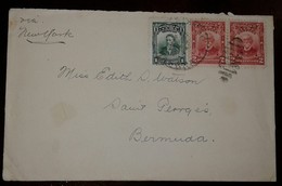 O) 1910 CIRCA.CUBA-CARIBBEAN- VIA NEW YORK TO BERMUDAS, SPANISH ANTILLES, BARTOLOME MASO SC 239 1c, MAXIMO GOMEZ SCT 240 - Covers & Documents
