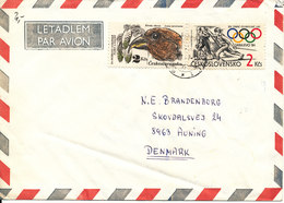 Czechoslovakia Air Mail Cover Sent To Denmark 1987 Topic Stamps - Luchtpost