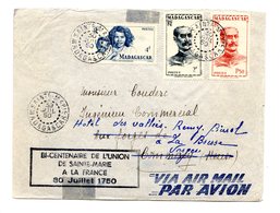 Madagascar, Lettre De Sainte-Marie + Griffe Bi-centenaire De L'union à La France, 1950 - (C1033) - Covers & Documents