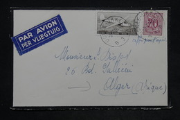 BELGIQUE - Affranchissement Plaisant De Uccle Sur Enveloppe Par Avion Pour Alger En 1956 - L 25927 - Storia Postale