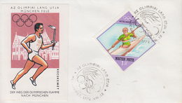 Enveloppe   HONGRIE   Parcours  De  La  Flamme    KECSKEMET    Jeux  Olympiques  MUNICH   1972 - Summer 1972: Munich