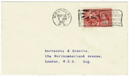 Ref 1283 - 1937 Canada Cover - Super Flag Coronation Postmark - Brieven En Documenten