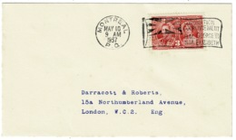 Ref 1283 - 1937 Canada Cover - Super Flag Coronation Postmark - Covers & Documents