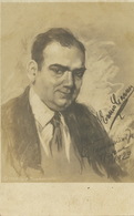 Carte Dessin Tenor Enrico Caruso Né à Naples Par Tamburini Jr 1920 à La Havane Cuba . Aida Verdi - Opéra