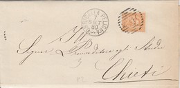 Torricella Peligna.  1880. Annullo Numerale Grande Cerchio Sbarre,  Su Lettera Completa Di Testo - Marcophilia