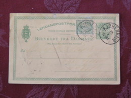 Denmark Around 1890 Stationery Postcard Copenhagen - Arms Lions - Ink Disappear With Time - Brieven En Documenten