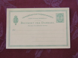 Denmark Around 1890 Stationery Postcard Unused - Arms Lions - Covers & Documents