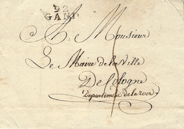 1808- Lettre De 92 / GAND ( L'Escaut ) 22 Mm Noir Taxe 5 D Pour Cologne ( Allemagne ) - 1794-1814 (French Period)