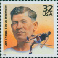 USA 1998 Celebrate The Century 1910's Stamp Jim Thorpe Sc#3183g History Famous Jumping Sport - Jumping