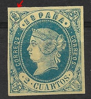 España Spain Spanien 1862 - 2cu Ed.# 57 (*) - Variedad Error En El Clisé - Raro - Variety Broken Frame / Abart / Erreur - Postfris – Scharnier