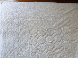 JETE DE LIT COUVRE LIT AMERICAIN CROCHET BLANC Début XXe USA ETATS-UNIS - Bed Sheets