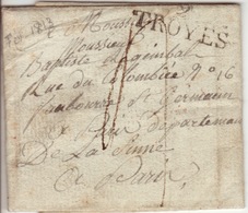 AUBE-  9 Troyes - Lettre à Paris - PD 27X10 N-Tm4 - 1813 - 1792-1815 : Departamentos Conquistados