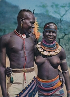 AFRICA, Couple Man And Nude Girl, Naked,bare Breasts  From Africa, Jeune Fille Nue Homme, Old Photo Postcard - Non Classificati