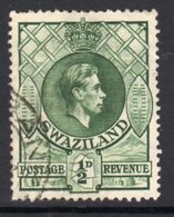 Swaziland GVI 1938-54 ½d Green Definitive, Perf. 13½x13, Used, SG 28 (BA2) - Swasiland (...-1967)