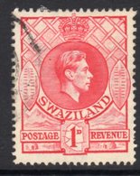Swaziland GVI 1938-54 1d Rose-red Definitive, Perf. 13½x13, Used, SG 29 (BA2) - Swasiland (...-1967)
