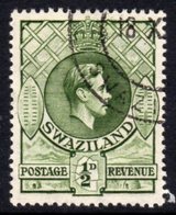 Swaziland GVI 1938-54 ½d Green Definitive, Perf. 13½x14, Used, SG 28a (BA2) - Swasiland (...-1967)