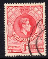 Swaziland GVI 1938-54 1d Rose-red Definitive, Perf. 13½x14, Used, SG 29a (BA2) - Swasiland (...-1967)