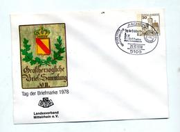 Lettre Entiere 30 Chateau Cachet Aachen Journee Du Timbre Illustré - Enveloppes Privées - Oblitérées