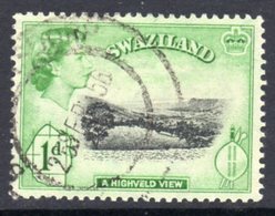 Swaziland QEII 1956 1d Highveld View Definitive, Used, SG 54 (BA2) - Swasiland (...-1967)