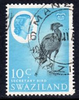 Swaziland QEII 1962-6 10c Secretary Bird Definitive, Used, SG 98 (BA2) - Swasiland (...-1967)