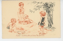 Illustrateur E. NAUDY - RENAUDIN - Sanguine - Jolie Carte Fantaisie Enfants "Nous... On Travaille Pas Avec Les Femmes " - Naudy