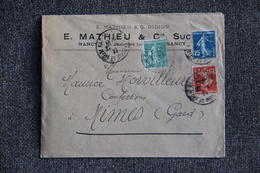 Timbre Sur Lettre Publicitaire - NANCY, E.MATHIEU Et Cie - 1900 – 1949