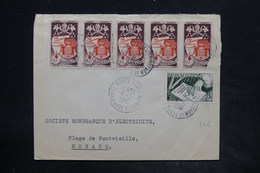 MONACO - Affranchissement Plaisant De Monte Carlo Sur Enveloppe En 1956 Pour Monaco - L 26232 - Cartas & Documentos