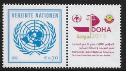 2013 - O.N.U. / UNITED NATIONS - VIENNA / WIEN - FRANCOBOLLI DA FOGLIO DI FRANCOBOLLI PERSONALIZZATI - DOHA 2015. MNH - Nuovi