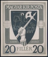 Szent László: Gönczi Gebhardt Tibor Bélyegtervének Nagyméretű Eredeti Nyomdai Fotója. Rendkívüli Különlegesség! - Sonstige & Ohne Zuordnung