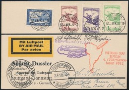 1932 ápr. 27. Negyedik Dél-amerikai Zeppelin Repülés Levelezőlap 'BUDAPEST' - 'CURI TYBA' (Brazília) R! - Sonstige & Ohne Zuordnung