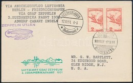 1931 Szept. 12. Harmadik Dél-amerikai Zeppelin Repülés Levelezőlap 'BUDAPEST' USA-ba Küldve R! - Otros & Sin Clasificación