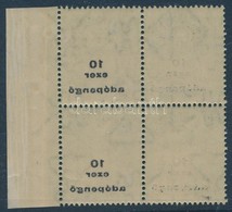 ** 1946 Adópengő 10 Ezer AP ívszéli 4-es Tömb, A Bal Oldali Két Bélyegen Teljes Fekete Gépszínátnyomat - Sonstige & Ohne Zuordnung