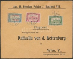 1918.jul. 9. Légi Levél Bécsbe 1K50f Repülő Posta Bélyeggel és 1.80K Kiegészítő Bérmentesítéssel (25.000++) / Mi 210 Wit - Other & Unclassified
