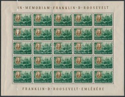 ** 1947 Roosevelt 12f Teljes ív R! (37.500) (törések) - Autres & Non Classés