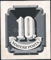 -1945 Konecsni György Dekoratív Portó 10P Eredeti Bélyegterve 11 X 13 Cm - Other & Unclassified