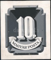 -1945 Konecsni György Dekoratív Portó 10P Eredeti Bélyegterve 11 X 13 Cm - Autres & Non Classés