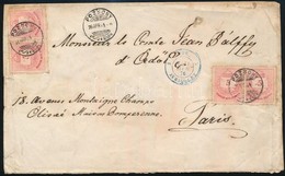 1876 4 X 5kr  Levélen Franciaországba Küldött Levélen ,,POZSONY' - 'WIEN' - Párizs - Other & Unclassified