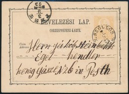 1873 2kr Díjjegyes Levelezőlap 'N.SZŐLŐS / UGOCSA M.' Valószínűleg Héber írással R! - Other & Unclassified